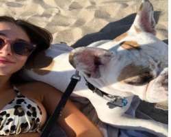 The star has also adopted a dog whom she has named Mickey.